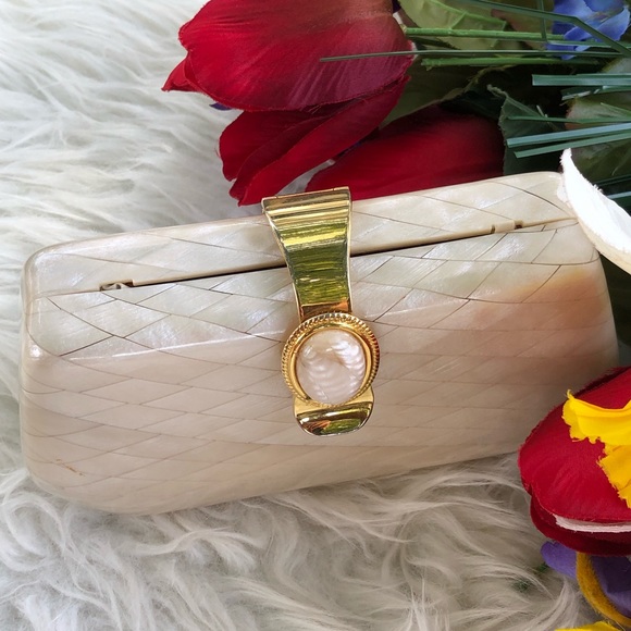 🌺GORGEOUS Mother of pearl clutch//shoulder bag 🌺 - Picture 2 of 12